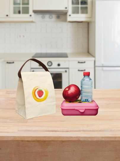 Discover Canvas Lunch Bag with Strap Reusable Lunch Bag Cute Lunch Bag Lunch Sak for work Bag for a gift Eco-friendly Lunch