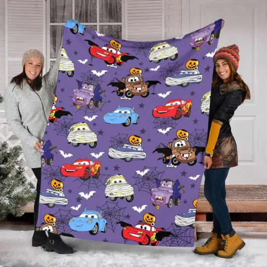 Discover Pixar carss Lightningg McQueenn & Friends Halloween Costume Spooky Vibes Blanket