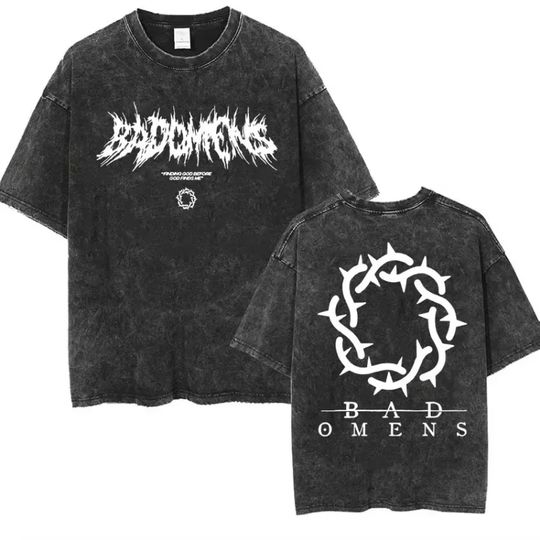 Discover Streetwear Bad Omens Band Music Tour 2025 Washed T Shirt