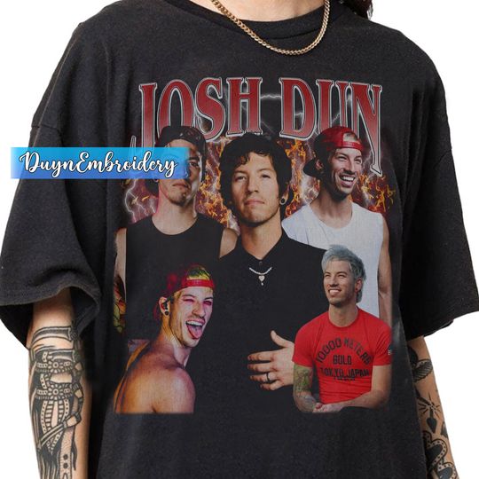 Discover Vintage 90s Graphic Style Josh Dun T-shirt, Josh Dun Bootleg Rap Shirt