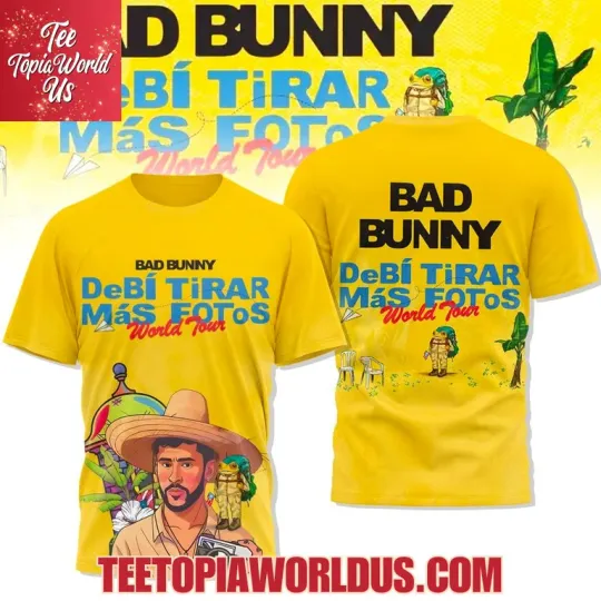 Discover Bad Bunny Debi Tirar Mas Fotos World Tour 3D T-Shirt