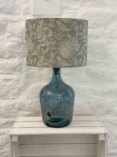 Discover Duck Egg Blue Birds & Floral Lampshade, Lighting, Lamp Shades