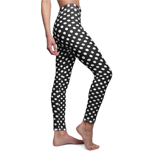 Discover Chic Black Polka Dot Leggings