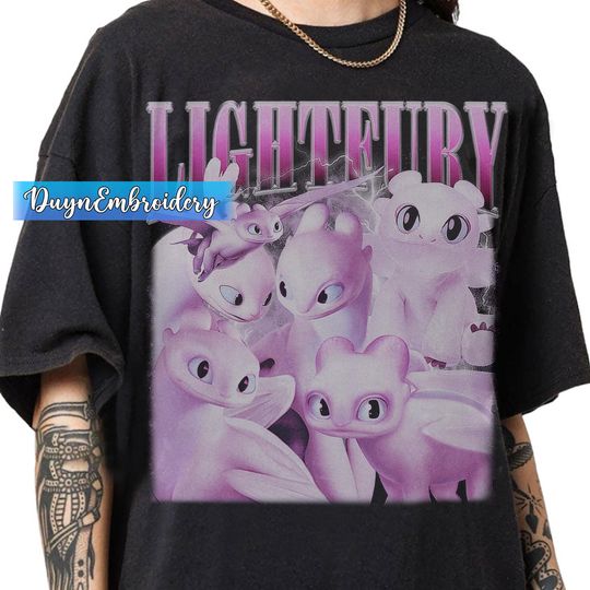 Discover Vintage 90s Graphic Style Light Fury T-shirt, Light Fury Bootleg Rap Shirt, Light Fury T-shirt