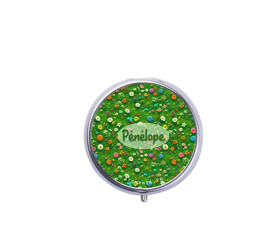 Discover Dans l'Herbe Atomania Pocket Ashtray - Vibrant Floral Design, Customizable, Silver-Plated Metal, 5 cm, Handmade in France