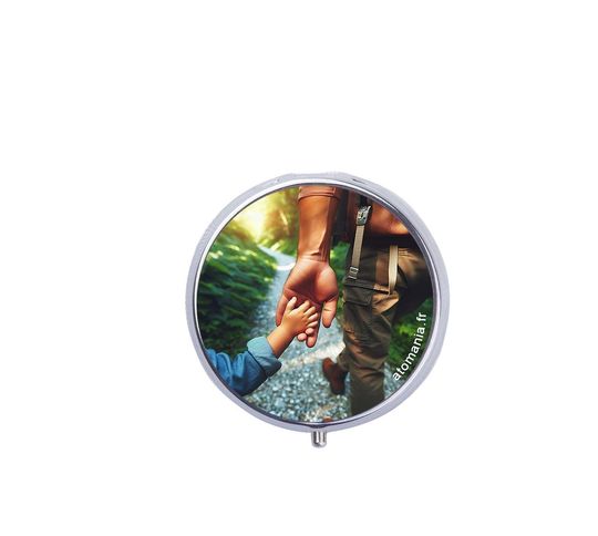 Discover Bonne fte Papa Pocket Ashtray Atomania - Silver Metal - 5 cm - Father's Day Gift Idea, Handmade in France