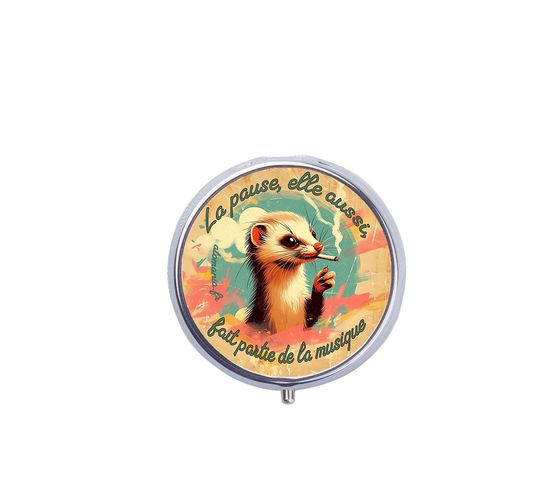 Discover Atomania Pocket Ashtray "Une Pause" - Humorous Design, Silver-Plated, 5 cm, Handmade in France, Original Gift Idea