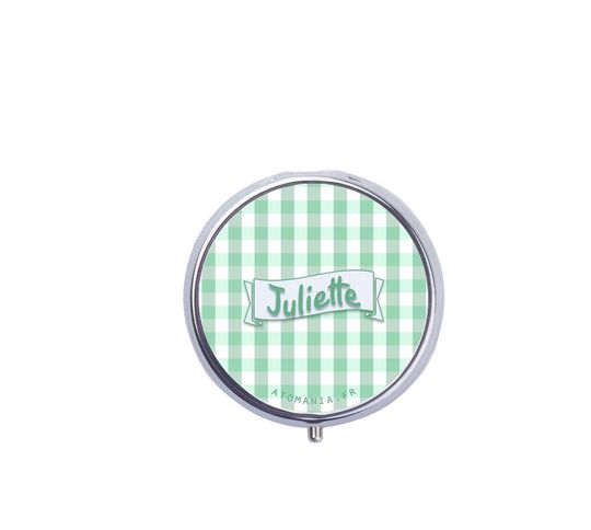 Discover Personalized Green Vichy Pocket Ashtray 5 cm - Practical Accessory, Handmade in France, Ideal Gift