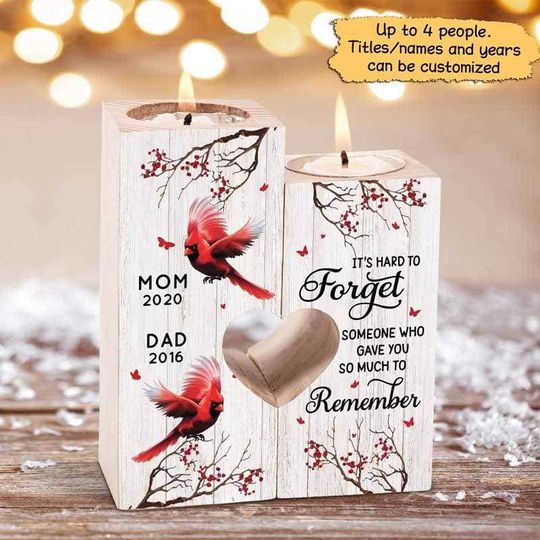 Discover Cardinals Hard To Forget Memorial Personalized Candle Holder
