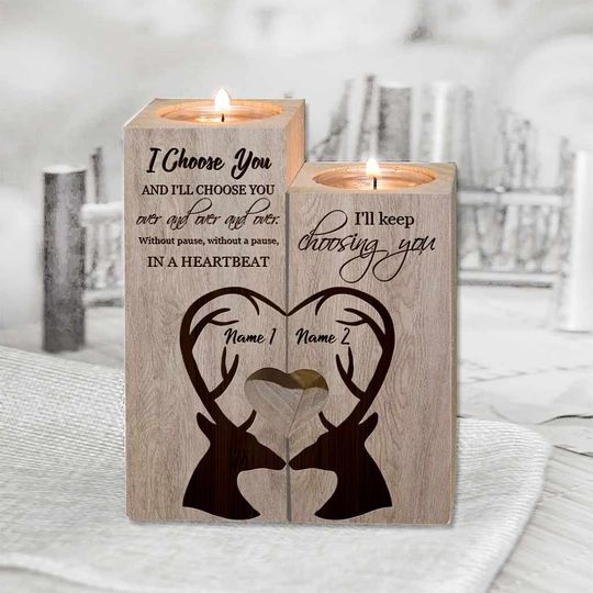 Discover To My Wife - Personalized Hunting Candle Holder