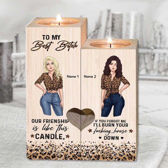 Discover Our Friendship Is Like This Candle - Personalized Bestie Candle Holder