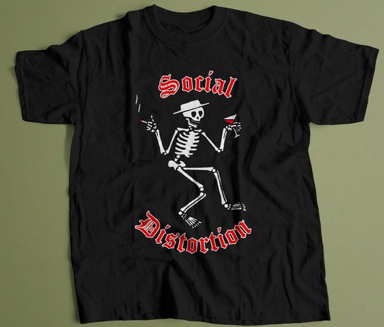 Discover Social Distortion Skelly Logo Soft Fitted Jersey Tee T shirt
