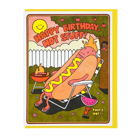 Discover Hot Stuff Birthday Letterpress Card