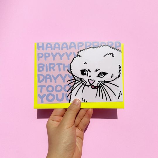 Discover Happy birthday scream funny Cat card, funny birthday crying cat card, sad cat meme, cat yelling birthday, overwhelmed cat meme birthday