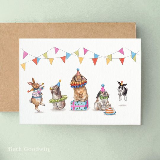 Discover Bunny Birthday Card, Rabbit Birthday Card, Birthday Card for Daughter, Birthday Card for Niece, Rabbit Birthday Cards