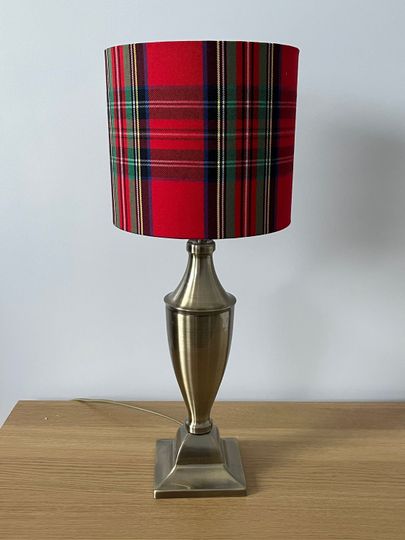 Discover Red tartan, check, plaid drum lampshade, Home Decor