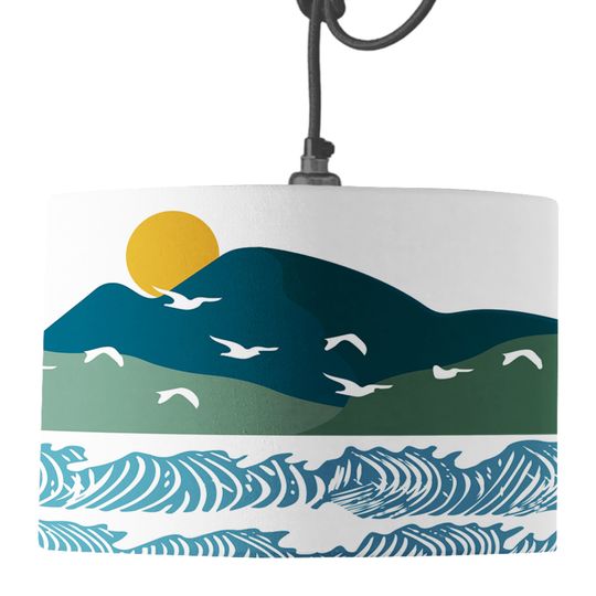 Discover Over the Bay Lampshade | Hills Lampshade, Fields Lampshade | Mountains and Sea Lamp Shade