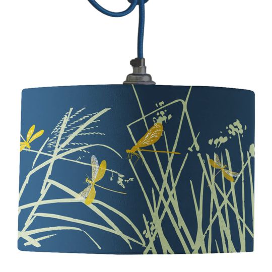 Discover Dragonfly Reeds Drum Lamp Shade