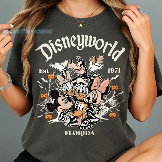 Discover Vintage Disneyyworld Mickeyy & Friends Skeleton Shirt
