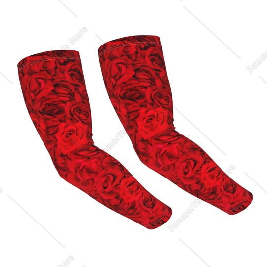 Discover Red Rose Cooling Sleeves for Men, Arm Sleeves