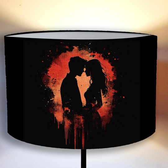 Discover Romantic Lampshade with Couple Silhouette, Modern Design, Bedroom Decor