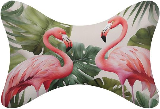Discover Flamingo Palm Trees Leaf Neck Bone Pillows
