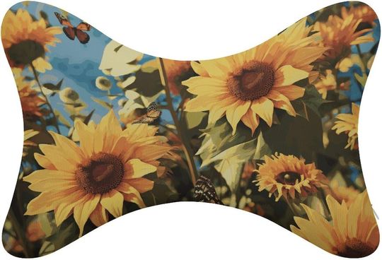 Discover Sunflowers and Butterflies Neck Bone Pillows