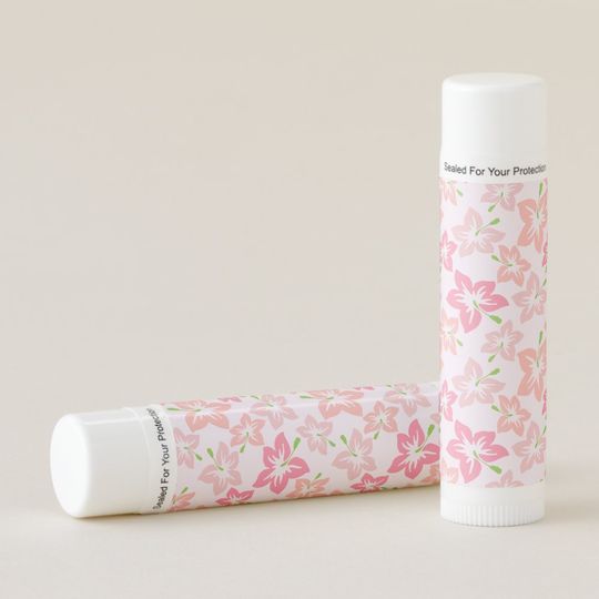 Discover Pink Hibiscus, Pink Flowers, Pattern Of Flowers Lip Balm