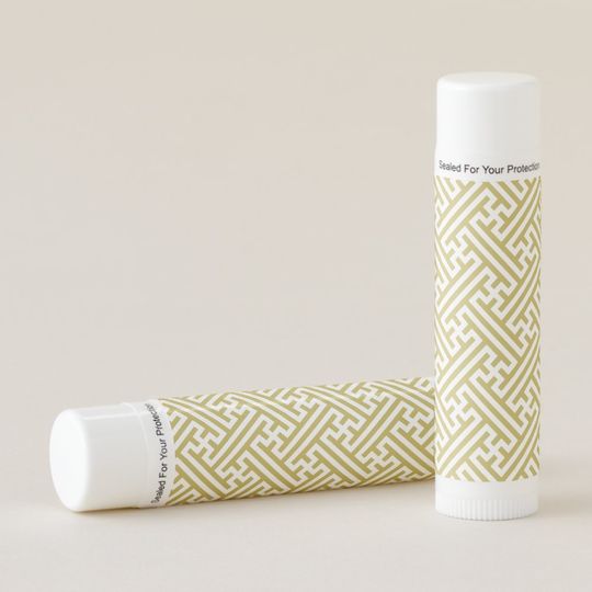 Discover Sayagata pattern, Japanese, Gold and White Lip Balm
