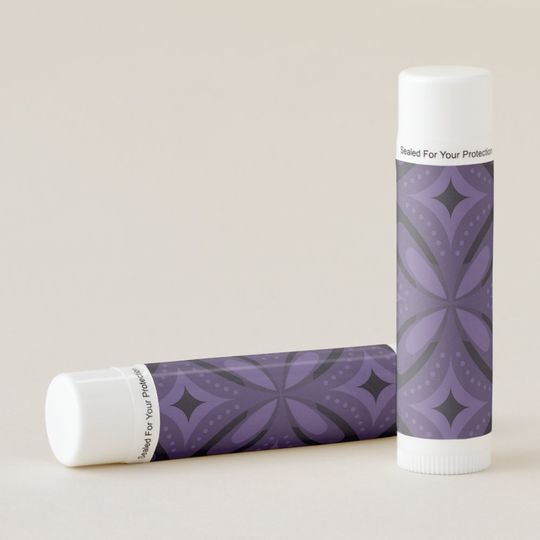 Discover Dark Purple Colored Retro Pattern Lip Balm