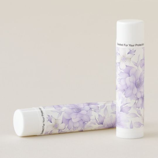 Discover Delicate Watercolor Purple Flowers  Lip Balm