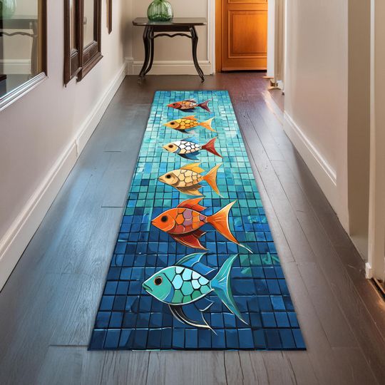 Discover Fish Runner Decor,  Kitchen Dining Room Runner Rugs