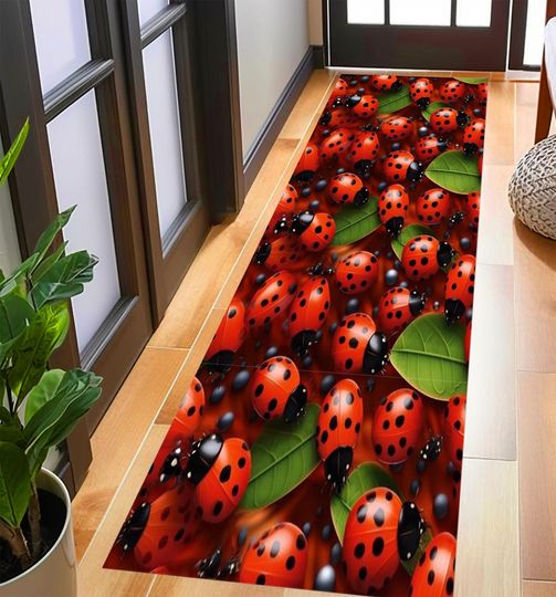 Discover Runner Rug, Ladybug Decor Rug, Lucky Floor