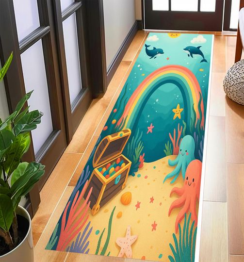 Discover Colorful Underwater Adventure Runner Rug