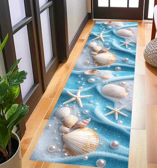 Discover Sea Shells Runner Rug, Colored Corals
