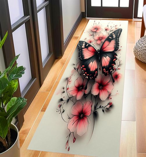 Discover Runner Roses RugValentines Day Gift Floral Rug  For Bedroom, Modern Rugfor Living Room, Rugs  Flowery Rug Area Rug Gift ideas