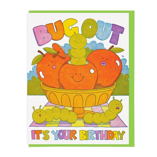 Discover Bug Out Birthday Letterpress Card
