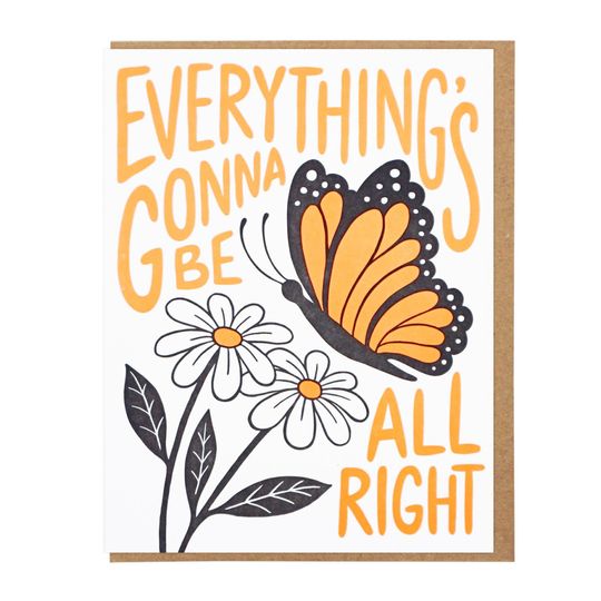 Discover Everything's Gonna Be All Right Letterpress Card