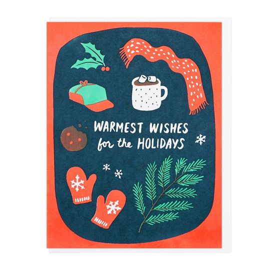 Discover Warmest Wishes Holiday Letterpress Card