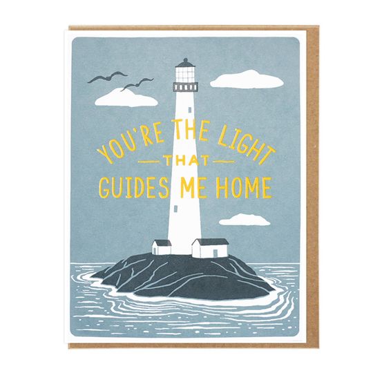 Discover You're the Light That Guides Me Home Letterpress Card