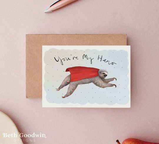 Discover You're My Hero Card, Thank you Card