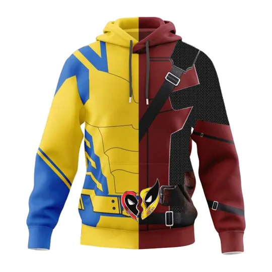 Discover Deadpooll Wolverine 3D Print Hoodie Cosplay Costume Adult Halloween Zipper Jacket