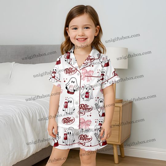 Discover Dr. Pepper Pajamas, Dr Pepper Spooky Pjs, Drink Dr Pepper Loungewear, Good for Halloween, Funny Halloween Shirt, Coquette Dr. Pepper