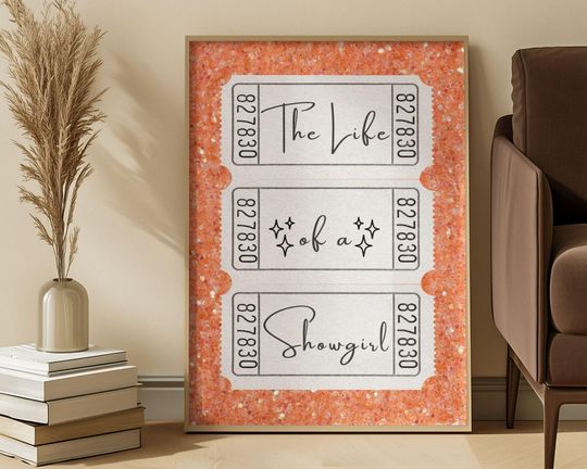 Discover Ticket Stub Poster The Life of a Showgirl Movie Ticket Poster Preppy Poster