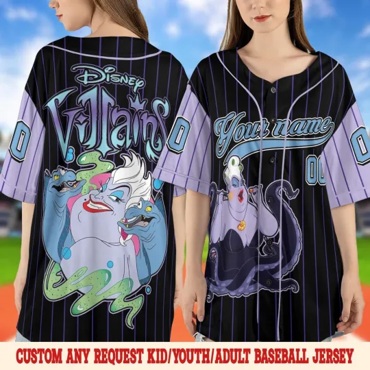 Discover Personalized Villains Halloween The Littlee Mermaidd Ursula Baseball Jersey Shirt