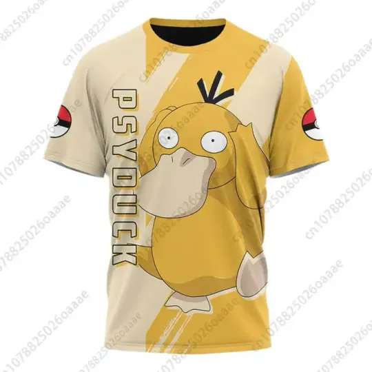Discover PKM Psyduck Men's and Women's 3D T-shirts Sports and Leisure Celebi Children's Short Sleeves Summer Cool Shirts