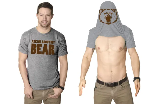 Discover Ask Me About My Angry Bear T Shirt Funny Bear Flip Shirt Bears Flipover Tee