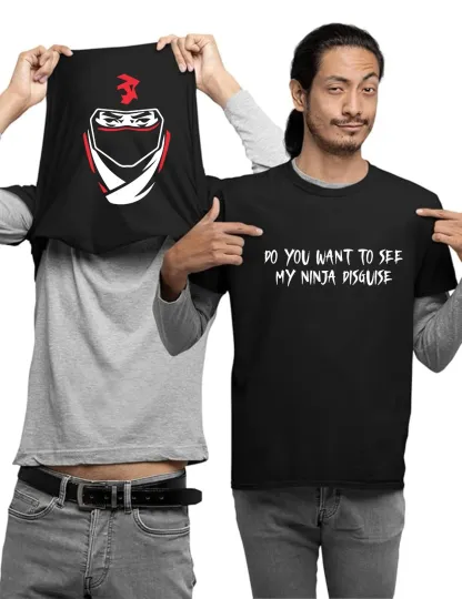 Discover Funny Flip Shirt, Ninja Disguise shirt, Hidden Mask Tee, Secret Ninja Costume tee