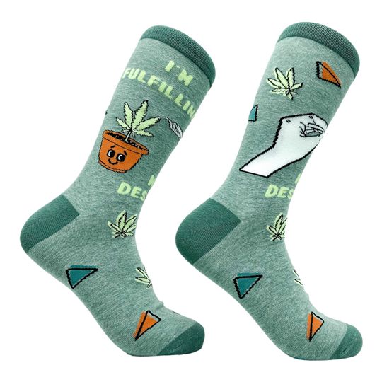 Discover Unisex I'm Fulfilling My Destiny Weed Socks, Weed Socks, Pot Socks, Funky Mens Socks, Funny Socks Unisex, Weed Pattern Socks, Herb Socks