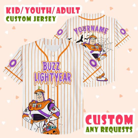 Discover Custom Buzzz Lightyearr toy stories Space Action Baseball Jersey, Kid Fan Gift Galaxy Jersey, Outer Space Theme Jersey 4825LN5